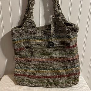Striped hobo bag